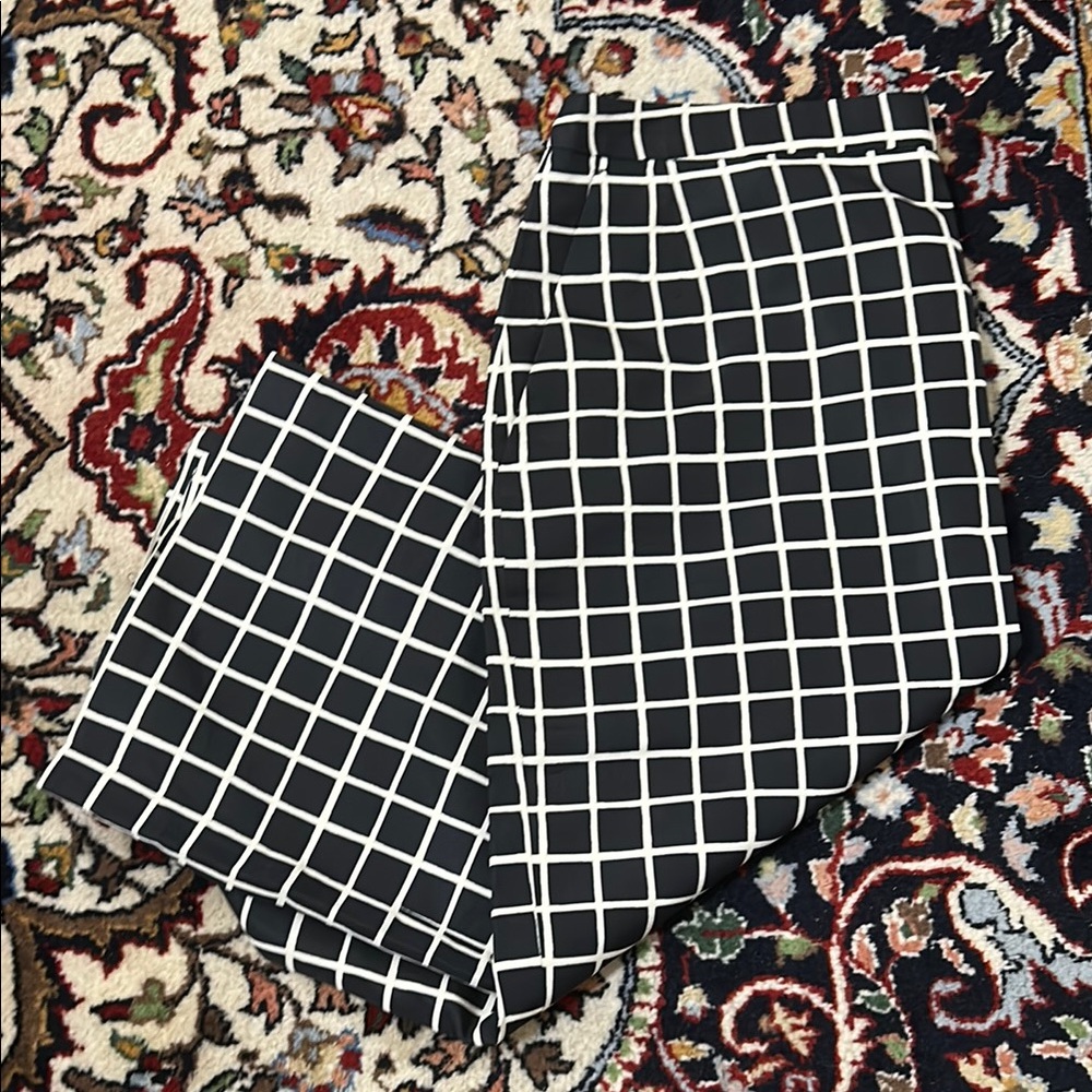 Dries Van Noten Navy and White Silk Chic Pencil Skirt